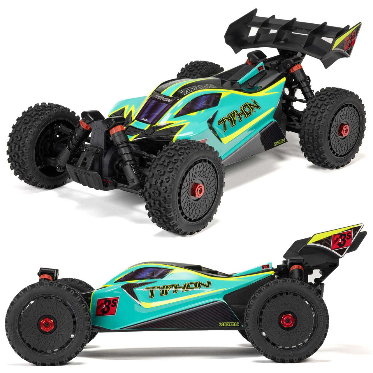 ARRMA ARA4306V4T1 1/8 TYPHON 223S DSC 4X4 RTR Brushless Buggy, Green