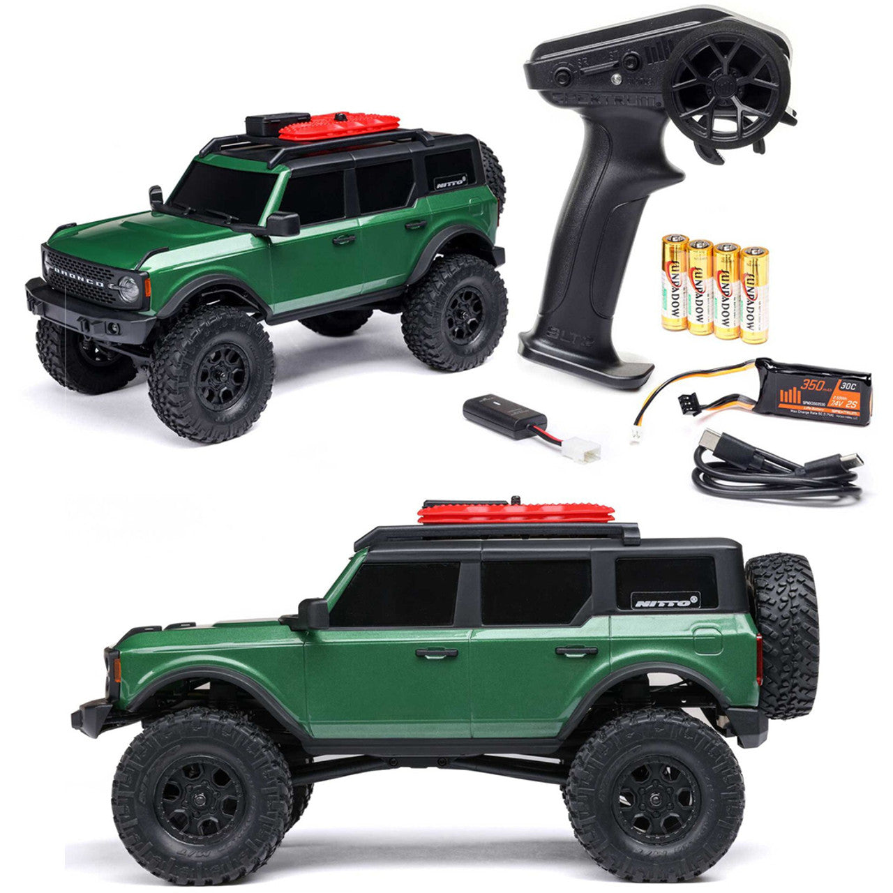 Axial AXI00006V2T5 1/24 SCX24 Ford Bronco 4X4 RTR Brushed Rock Crawler Green